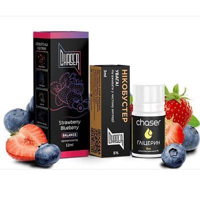 Рідина Chaser Самозаміс Black ULTRA Strawberry Blueberry 66991 фото