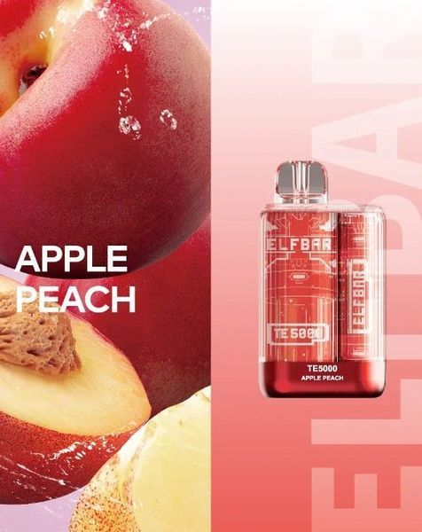 Elf Bar TE5000 POD 5% Оригінал Apple Peach Яблуко І Персик (Підряджається) 44674 фото
