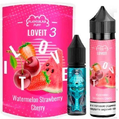 Жидкость Самозамес Flavorlab Love IT 60ml 3мг (органика) Watermelon Strawberry Cherry Арбуз Клубника Вишня 79815 фото