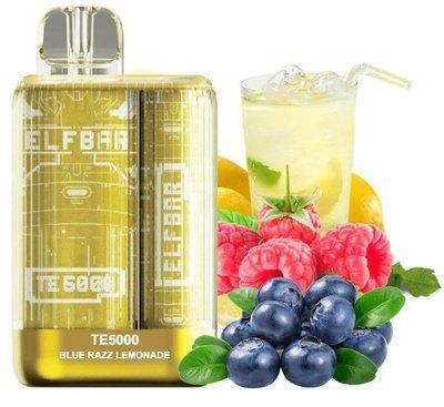 Elf Bar TE5000 POD 5% Оригинал Blue Razz Lemonade Синяя Малина Со Льдом (Подзаряжаемый) 57673 фото