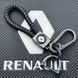 Кожаный плетеный брелок Renault для авто ключей с карабином 34060 фото 1