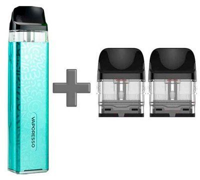 Многоразовый Pod-Набор Vaporesso Xros 3 Mini 1000mAh 2 мл (Картриджей 1 ОМ 3 шт) Aqua Green Бирюзовый 66718 фото