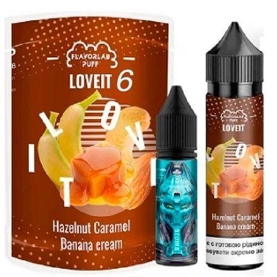 Жидкость Самозамес Flavorlab Love IT 60ml 6мг (органика) Hazelnut Caramel Banana Cream Орехово Карамельная Паста Банан 79824 фото