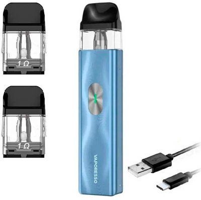 Багаторазовий Pod-Набір Vaporesso Xros 4 Mini 1000mAh 2 мл (Картриджів 1 ОМ 3 шт) Ice Blue Синій 80171 фото