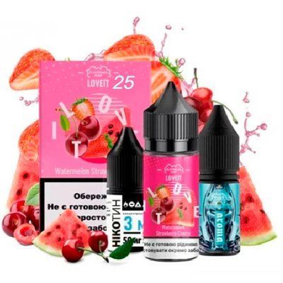 Жидкость Самозамес Flavorlab Love IT 30ml 25мг Watermelon Strawberry Cherry Арбуз Клубника Вишня 79831 фото
