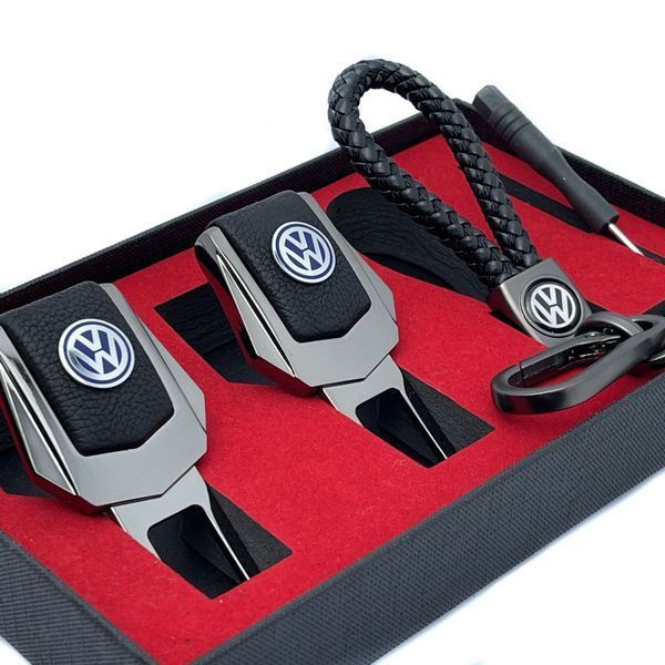 Подарунковий набір №1 для Volkswagen з заглушок і брелока з логотипом Темний хром SFC0001Volkswagen фото