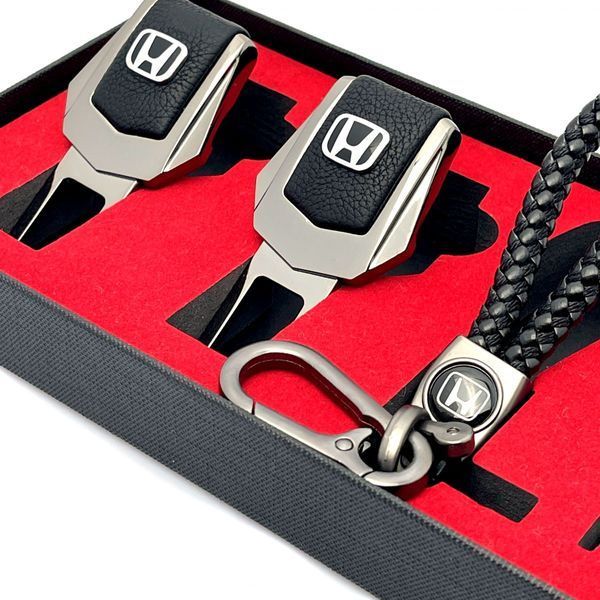 Подарунковий набір №1 для Honda із заглушок та брелока з логотипом Темний хром SFC0001Honda фото