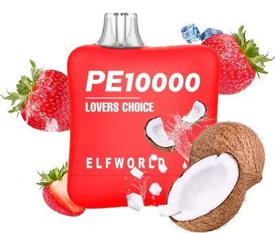 Elf Bar World PE10000 POD 5% Strawberry coconut Клубника кокос (Подзаряжаемый) 83479 фото