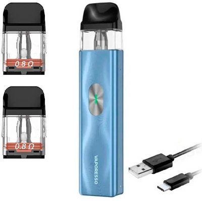 Багаторазовий Pod-Набір Vaporesso Xros 4 Mini 1000mAh 2 мл (Картриджів 0.8 ОМ 3 шт) Ice Blue Синій 80172 фото
