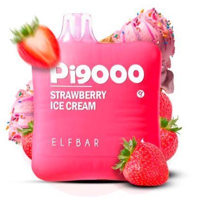 Elf Bar Pi9000 18 ml Strawberry Ice Cream Клубничное Мороженое 66766 фото