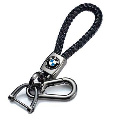 Шкіряний плетений брелок для BMW для авто ключів з карабіном 57945 фото