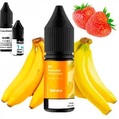Жидкость Самозамес Flavorlab P1 10ml Banana strawberry Банан клубника 79795 фото