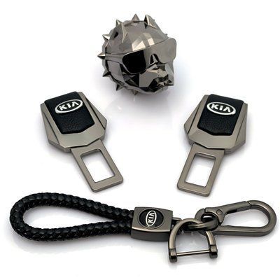 Автонабір На стилі №14 для Kia із заглушок ременів безпеки та брелока з логотипом / Ароматизатор Pitbull SFC000Kia фото