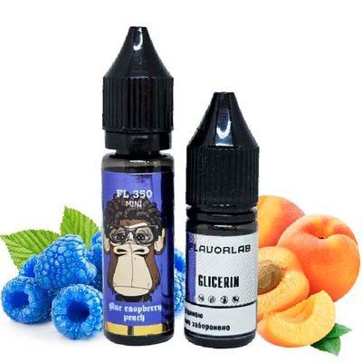 Жидкость Самозамес Flavorlab FL350 Mini 15ml Blue Raspberry Peach Голубая малина персик 79618 фото