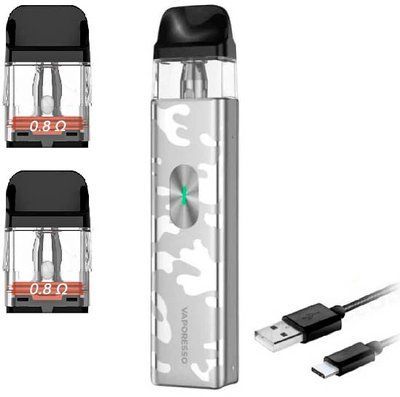 Багаторазовий Pod-Набір Vaporesso Xros 4 Mini 1000mAh 2 мл (Картриджів 0.8 ОМ 3 шт) Camo Silver Камо Сірий 80167 фото