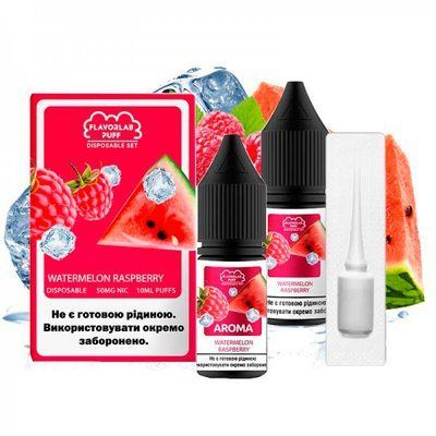 Жидкость Самозамес Flavorlab Disposable Puff 10мл 50мг Watermelon raspberry Арбуз малина 79849 фото