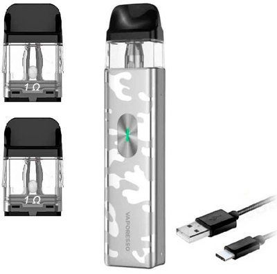 Багаторазовий Pod-Набір Vaporesso Xros 4 Mini 1000mAh 2 мл (Картриджів 1 ОМ 3 шт) Camo Silver Камо Сірий 80168 фото